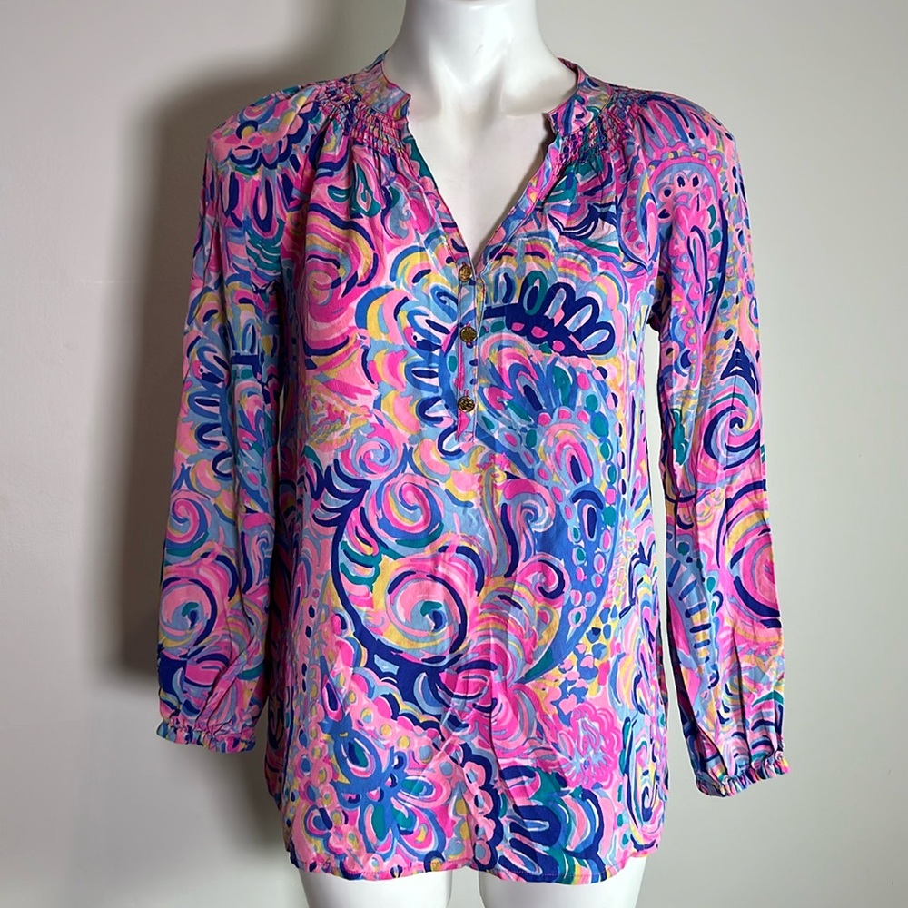 Lilly Pulitzer ELSA TOP 100% silk